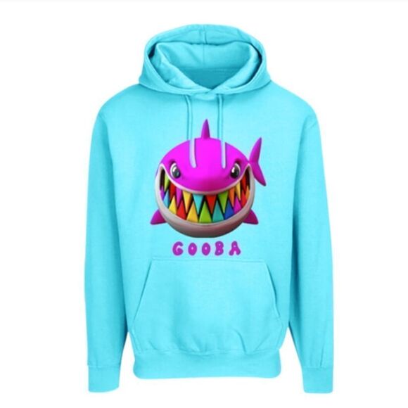 6ix9ine Blue Shark Print Gooba Size Medium Hoodie New Without Tag - Picture 1 of 4